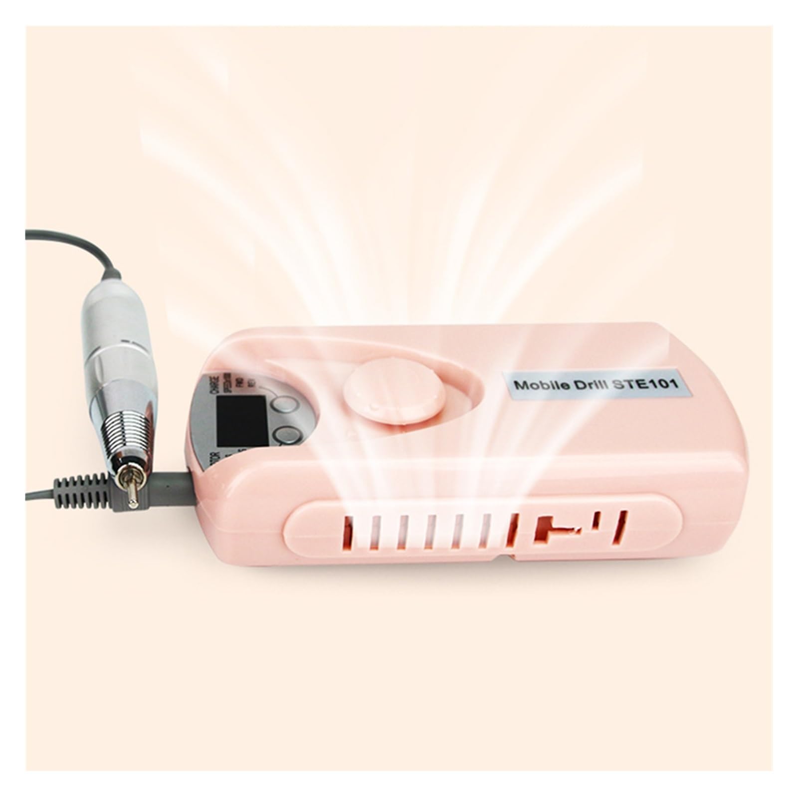Szlifierka do paznokci 30000RPM elektryczna wiertarka do paznokci, przenośny akumulator Pro elektryczny pilnik do paznokci, Pro Pedicure obcinacz do paznokci z wyświetlaczem(STE101Pink)