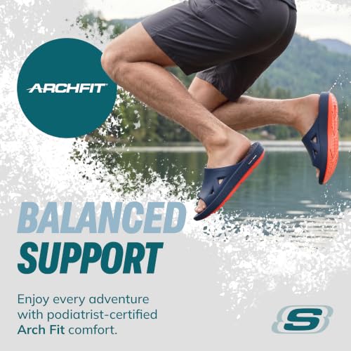 Image of Skechers Men's Go Recover Refresh Sandal | Hyper Burst Cushioning, Luxe Foam, Arch Fit Contoured Footbed, Dual-Density Outsole, Machine Washable