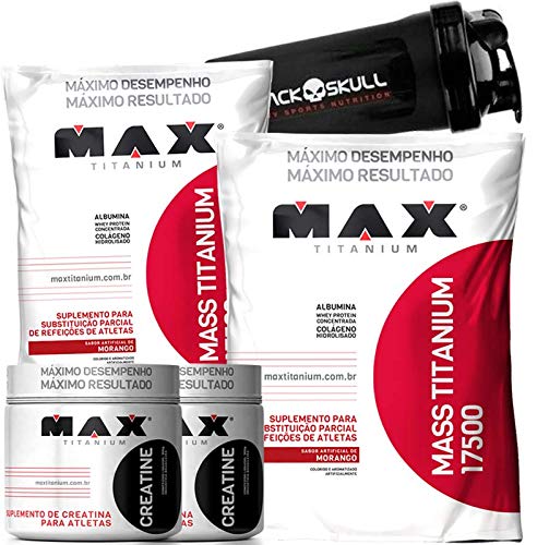 Combo 2x Hipercalórico Massa + 2x Creatina Max Titanium – Morango