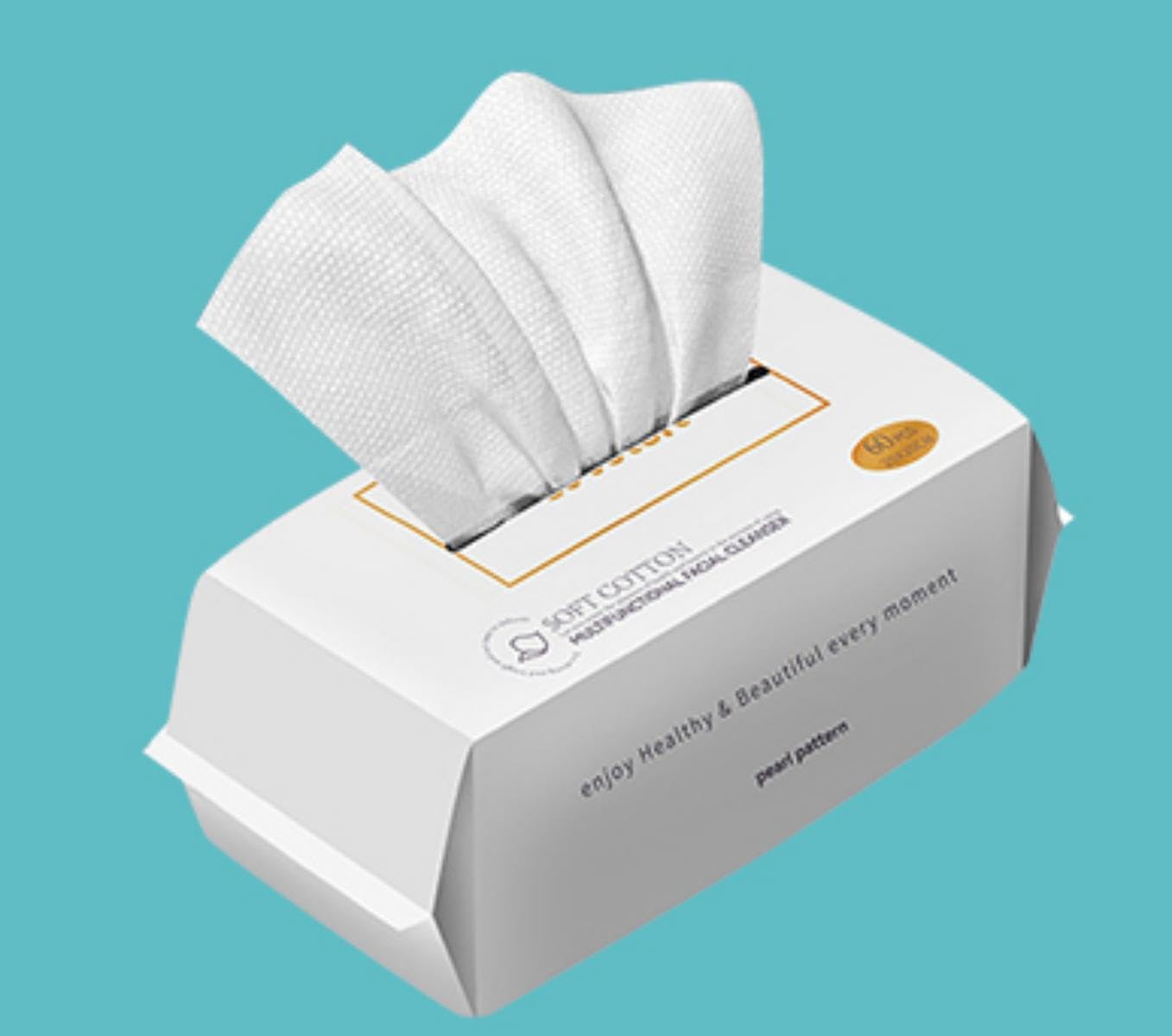 Lot de 60 Serviette Visage Jetables 20 * 20 CM Biodégradables pour Visage Lingette Skincare Utilisation Humide et Sèche Convient aux Peaux Sensibles