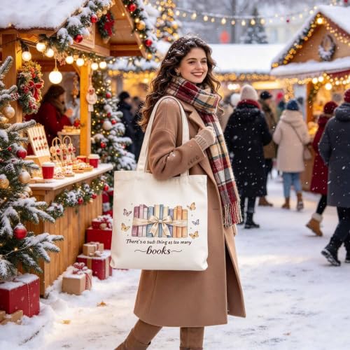yuboo Canvas Tote Bag Book Lovers Gifts, Fall Christmas Gift for Women - image 7