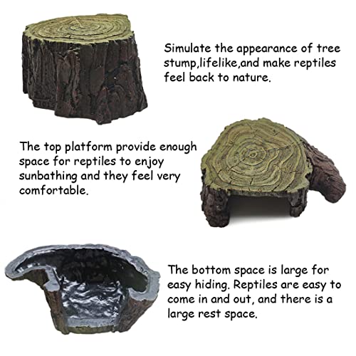 Reptile Habitat Cave Tortoise Basking Platform Turtle Tree Stump Hideout Cave Lizard Dock Resting Terrace Terrarium Accessories Aquarium Decor For Tortoise Lizard Chamelon Gecko Iguana #TOP2