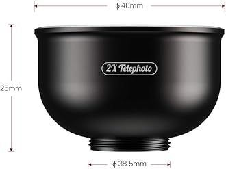 DURAGS HB2X 2X Zoom Telephoto Lens, 4 Elements 4 Groups, Multi-layer Coating, Black, Universal Clip-on for Dual/Single Lens Smartphones, X/Xs/8P/Galaxy/Huawei/Xiaomi