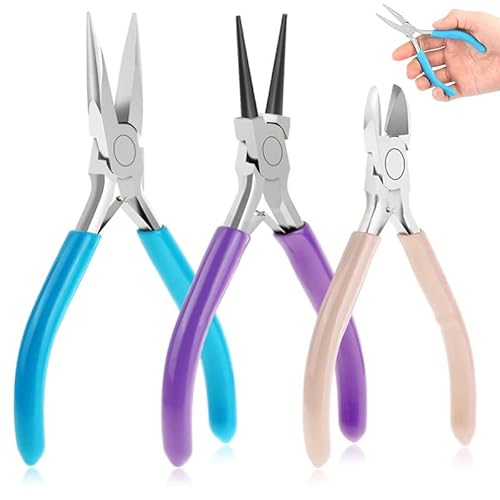 Juego De Alicates De Joyería: Nariz De Aguja, Nariz Redonda Y Cortadores Para Manualidades, Fabricación De Joyas Y Reparaciones
