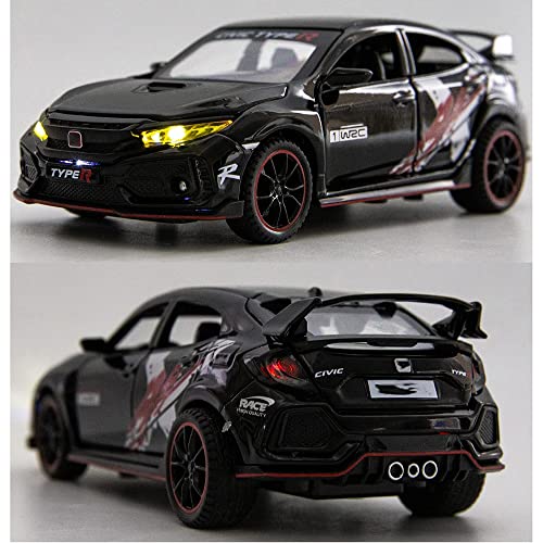 Image of DARVICE 1:32 Diecast Metal Car Model ype R Toy Cars for Kids Pull Back Openable Doors with Light Sound