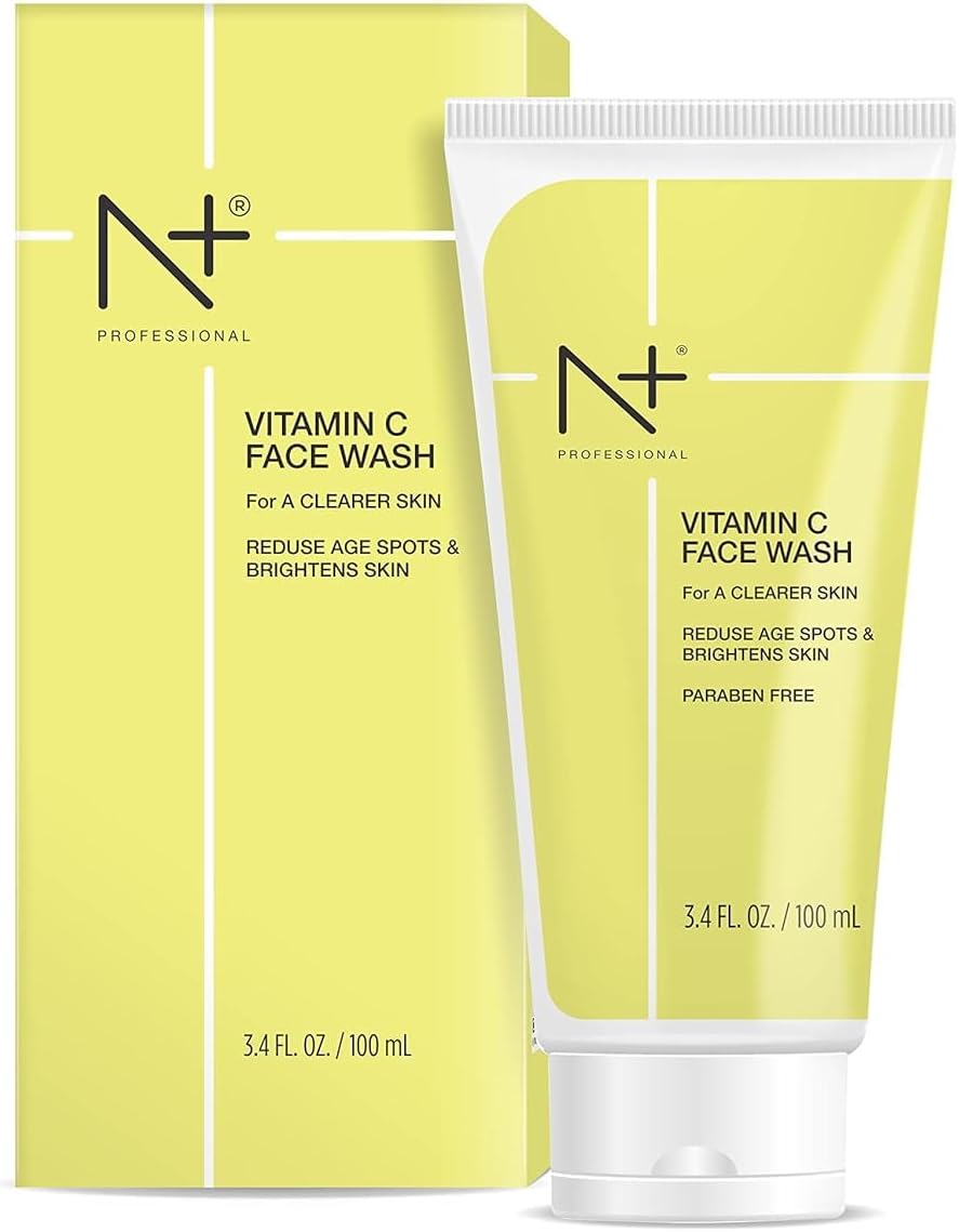 N+ Professional Vitamin C Face Wash For Oily to Normal Skin women & men, Hydration, Brightening, Pore Cleansing, Detan, Acne & Sensitive Skin, No Parabens (100ml) (Pack of 1)