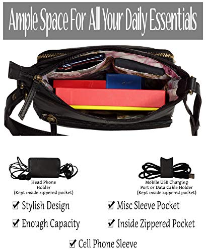Image of Genuine Leather Crossbody Purse and Handbags - Crossover Bag Over the Shoulder Women | Genuine Leather