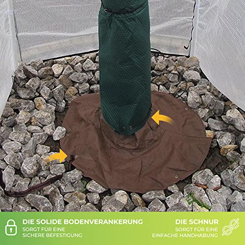 Bio Green Palmenwurzelschutz | Kälteschutz für Pflanzen und Bäume bis 30cm Durchmesser | doppelte Isolierung | Ø 100cm | braun