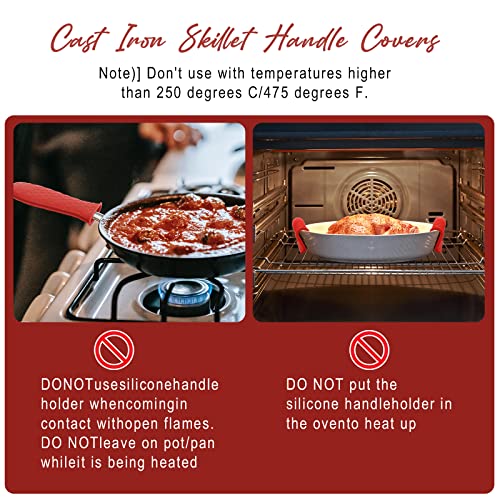 Joyhalo Cast Iron Handle Covers, 6 Pack Heat Resistant Silicone Handle Covers for Cast Iron Skillets and Pans