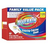 TIVERAIN 120 Counts Coloring-Catcher Sheet for Laundry,Color Grabbers Laundry Sheet,Allow Mixed Washes and Prevents Color Runs,Fragrance Free Color Absorber Sheets for Family No Fluorescent Agent