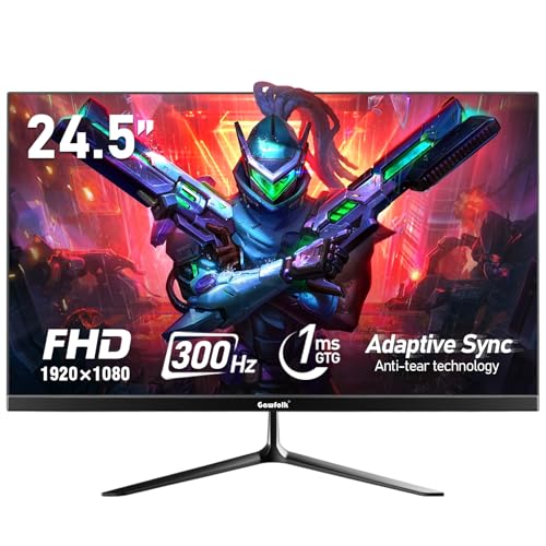 Gawfolk 24.5 Inch PC 300Hz Gaming Monitor, FHD 1080p Screen,Adaptive Sync,1ms Without Bezel, 98%...