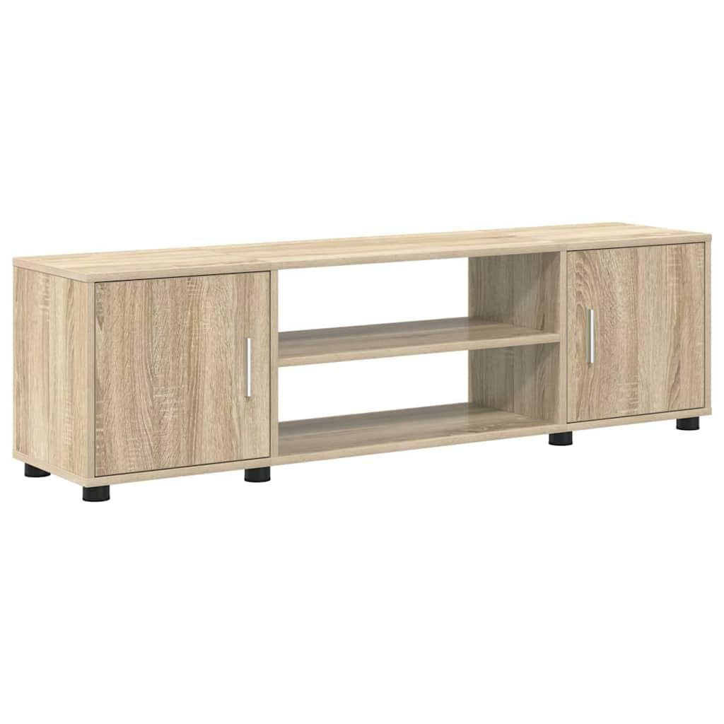 4-teiliges TV-Schrank Set Sonoma-Eiche Holzwerkstoff, Hängend, Modernes Media Center, Wohnzimmer Entertainment Konsole, Robuste Konstruktion