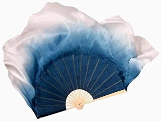 Big Size Dance Fan Real Silk Gradient Veil Hand Paint Chinese Folk Square Dancer Show Props