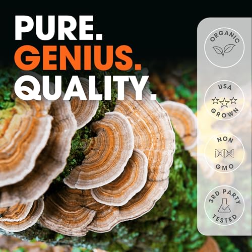 image for The Genius Brand Genius Turkey Tail Mushroom Supplement – Immune & G