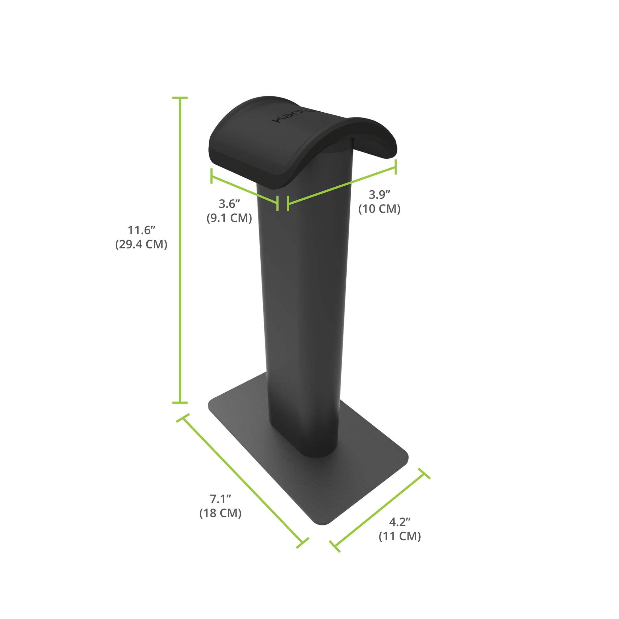 Kanto H2 Premium Universal Headphone Stand with Curved Silicone Padding for On and Over Ear Headphones, Black