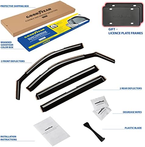 Goodyear Shatterproof in-Channel Window Deflectors for Chevrolet (Chevy) Silverado/GMC Sierra 1500 2019-2026 Crew Cab,Rain Guards,Window Visors,Vent Deflector, Truck Accessories,4pcs- GY007763 — view 5