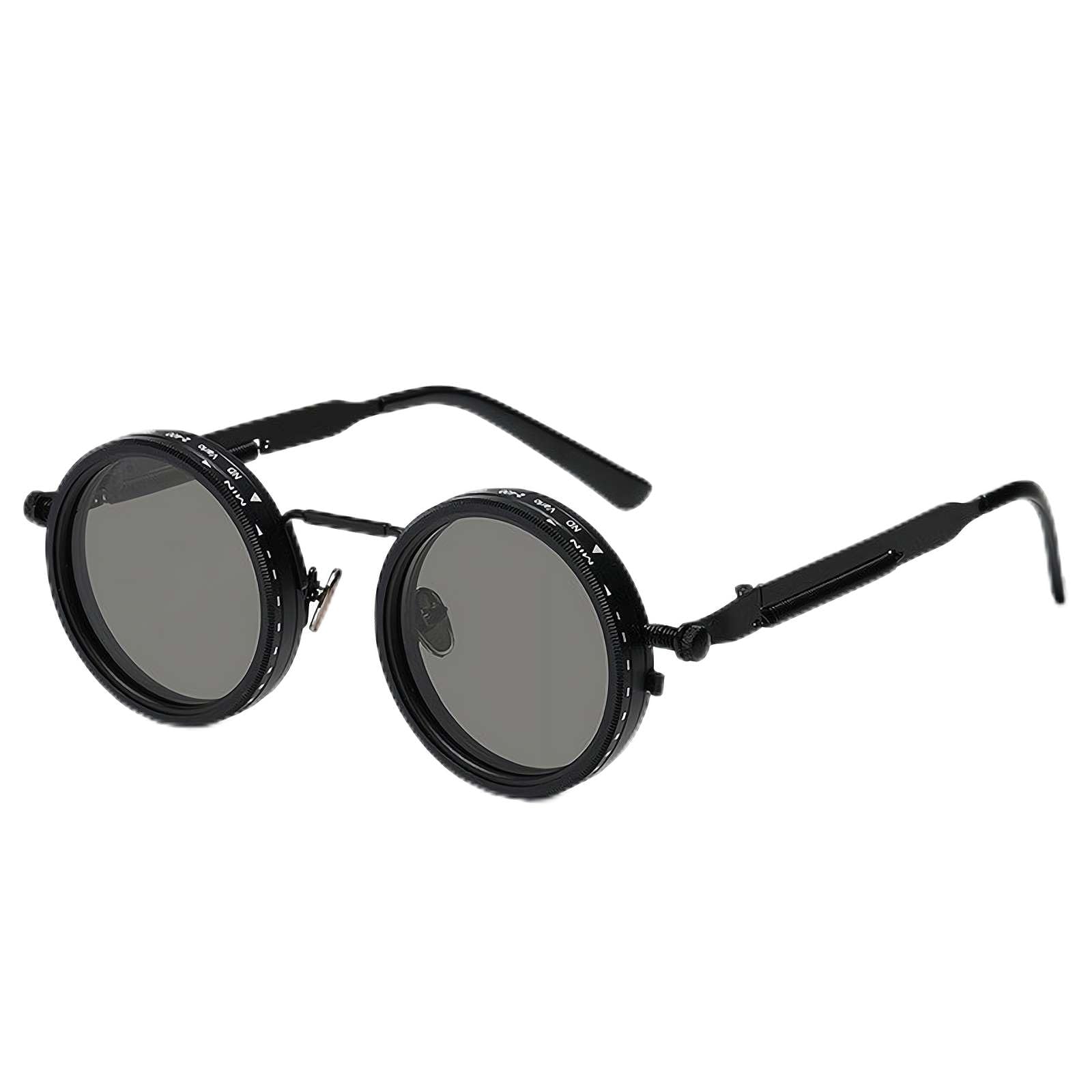 Adjustable Nd Sunglasses Filter Adjustable Polarized Glasses for Men Women – Stepless Dimming Aviation Aluminum Magnesium Frame, Photochromic Hd Clear Vision Driving Fishing Outdoor Eyewear (Black)