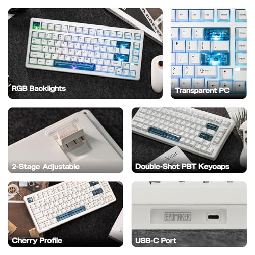 Clavier de Jeu Effet Hall EPOMAKER HE80 Hot-Swappable DKS SOCD avec Câble Mac PC