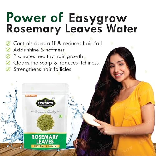 Image of Easygrow Rosemary Dried Leaves (100% Natural) - 100 gm, Dried Rosemary Leaves For Hair Growth (Pack of 2)