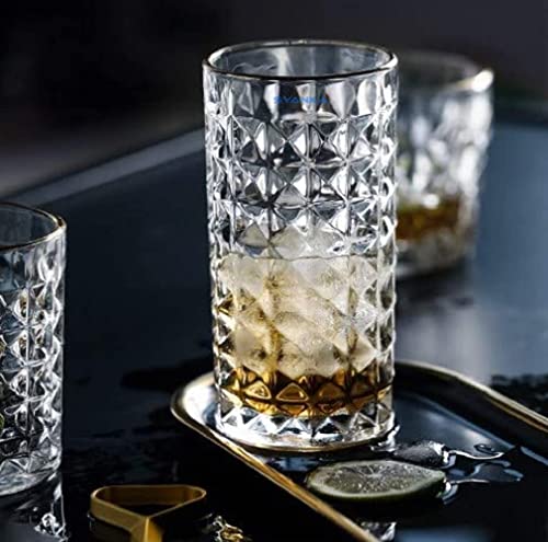 Image of bellemax 300 ML Premium Juice Glasses Drinking Glasses,Highball Lead-Free Glasses,Tumblers for Water,Juice,Beer,Cocktail and Mixed Drinks - 6 Pieces,Transparent (BM-07)