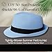 Funky Junque Mens Fedora Hats – Stylish Straw Hats for Men, Classic Men's Fedoras, Short Brim Panama Beach Hat, Summer Dress Hat - Light Blue (Large/X-Large)
