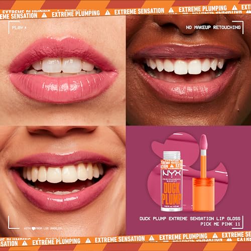 NYX PROFESSIONAL MAKEUP Duck Plump High Pigment Plumping Lip Gloss with Spicy Ginger, Vegan Lip Makeup - Pick Me Pink (Soft Rose Pink) - image 4