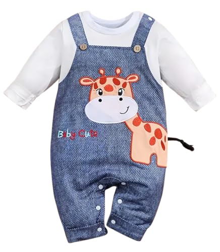Baby Boy's Baby Cute Letters Giraffe Applique Soft Long Sleeves Outdoors Essential Ideal Gift
