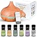 Diffusore di oli essenziali 550ml con 6*10ml Set di Oli Essenziali.Diffusore di Aromi con 7colori led.Diffusore Ambiente Purificatore d'aria per camera da letto,soggiorno.sale congressi