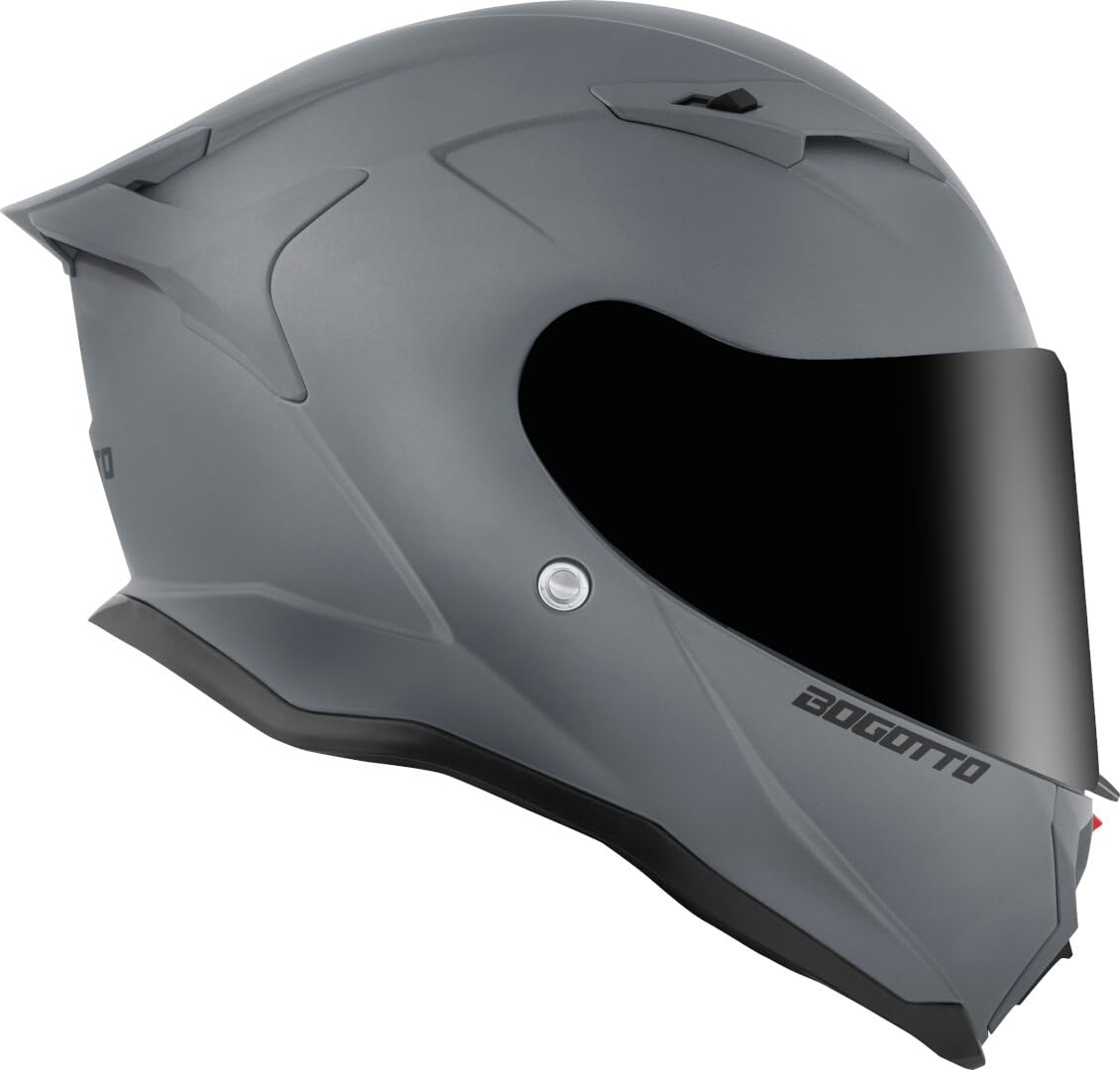 Bogotto H153 BT Bluetooth Helm, grau matt, S | Leicht zu wechseln