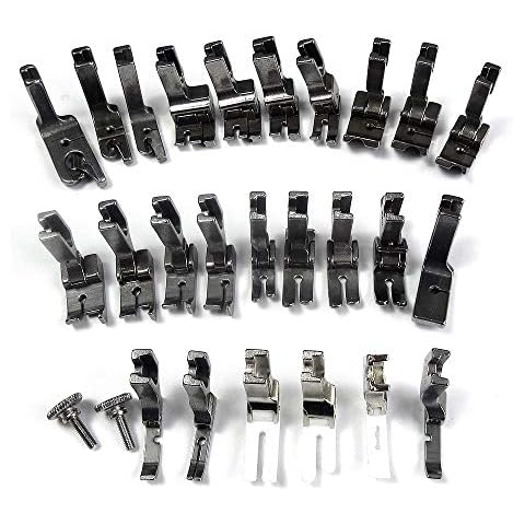 25 Nähfuß Set hoher Schaft für Juki Brother Singer Consew Mitsubishi Tacsew Cover