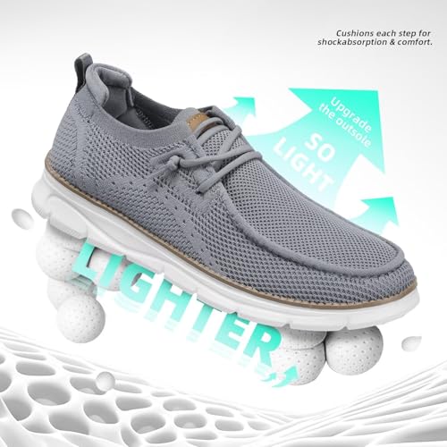 Image of Mens Slip-on Loafers Comfortable Boat Shoes Casual Walking Sneakers Mesh Business Oxfords Work Lightweight Soft Sole