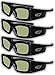 4 Pack eDimensional Rechargeable 3D Glasses Compatible with Samsung 2011-16 Bluetooth 3D TV’s
