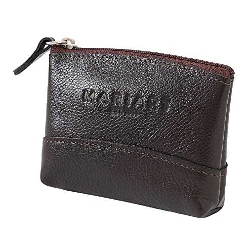 Porta Moedas Couro Legítimo Feminino Fechamento Zíper Mariart PN10 (Café)