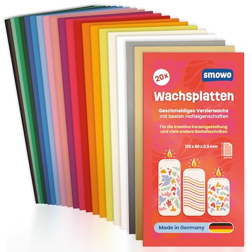 Smowo® 20 Wachsplatten 135x60mm zum Verzieren und...