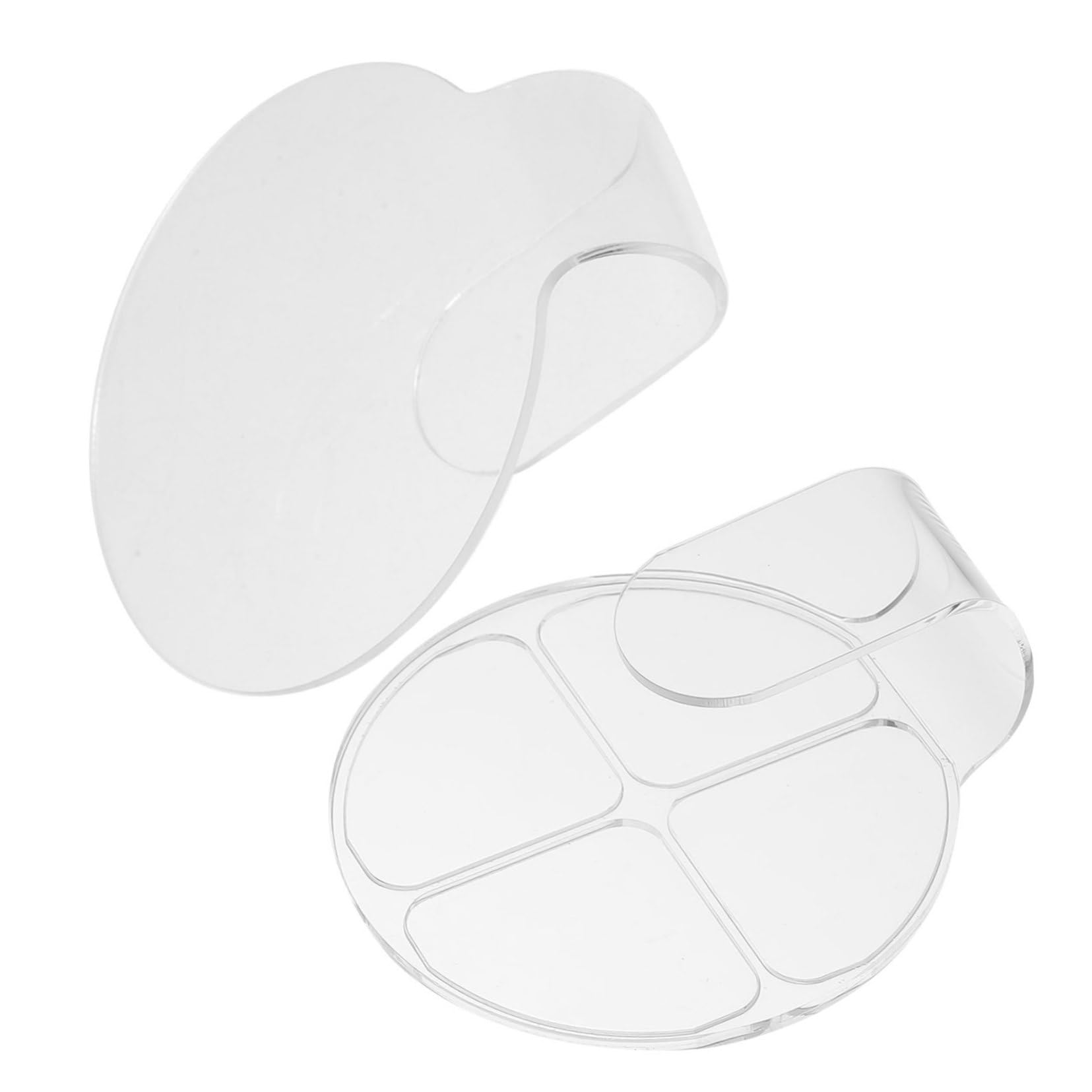 BESTYASH 2Pcs Makeup Mixing Palettes Handheld Cosmetic Plates for Foundation and Nail Art Makeup Plates for Professional Use