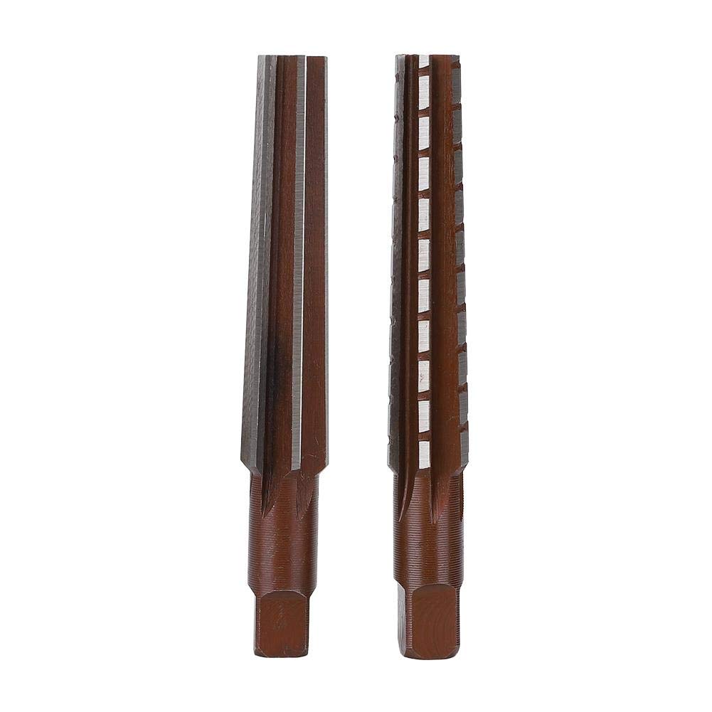 2Pcs High Carbon Steel Straight Shank Morse Taper Reamer Rough + Fine Hand Reamer Set