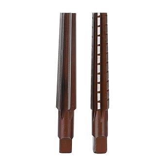 2Pcs High Carbon Steel Straight Shank Morse Taper Reamer Rough + Fine Hand Reamer Set Replacement(MT1#)