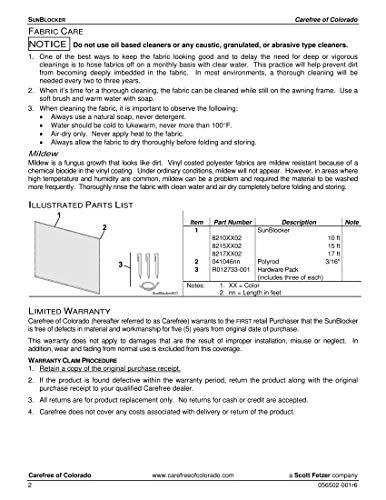 Carefree 82108802 Black 6' X 10' Sunblocker #TOP4