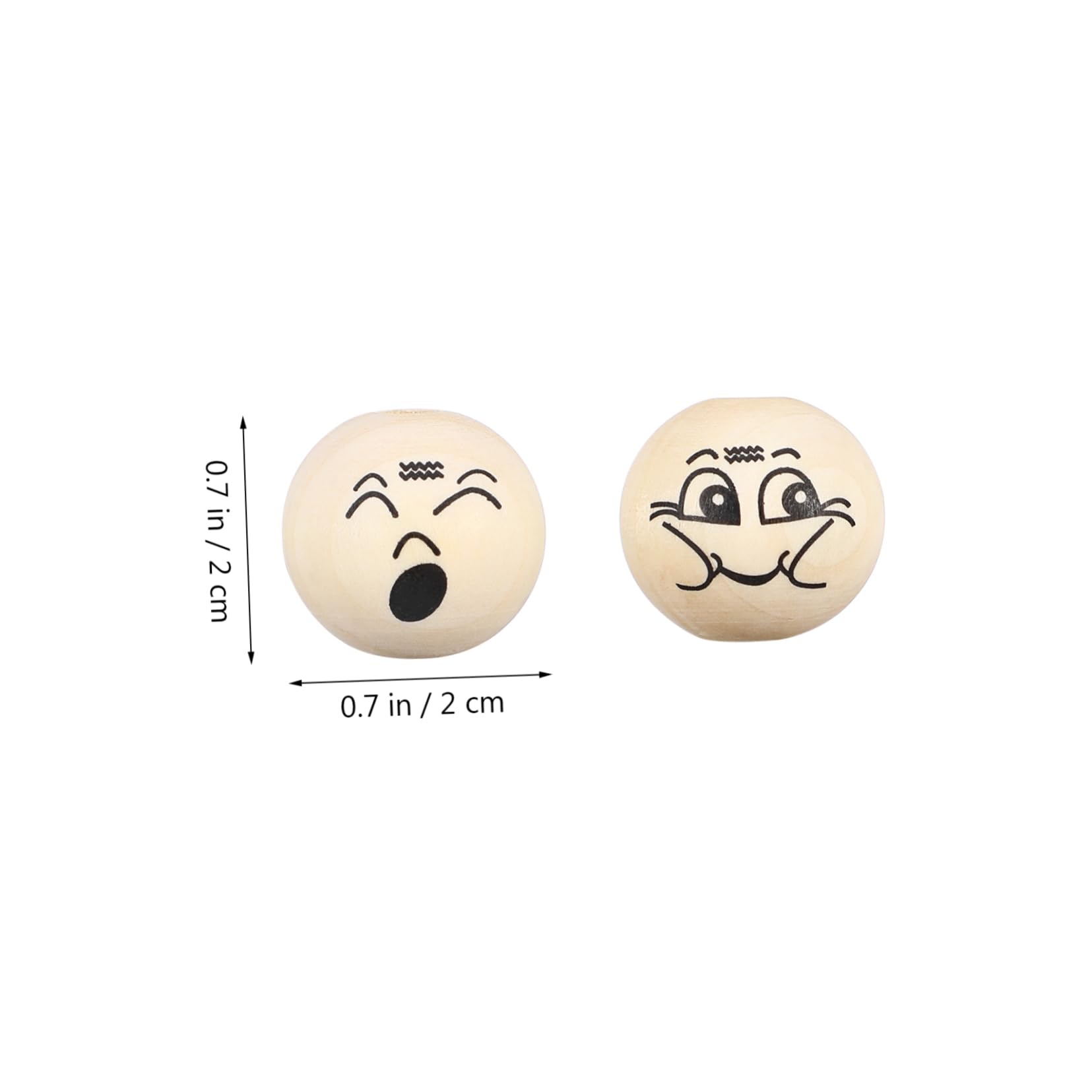 80 Cuentas de Madera con Cara Sonriente para Manualidades y Fabricación de Joyas, Diseño Redondo de 20mm con Agujeros Precisos para Pulseras y Decoraciones