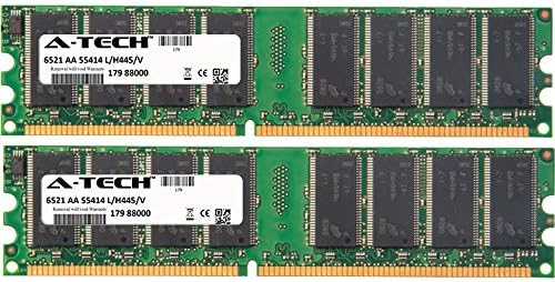 A-Tech 2GB KIT (2 x 1GB) for EMachines W Desktop Series W1500 W1640 W1700 W1800 W2060 W2785 W2828 W2888 W2925 W3050 W3080 W4060 W4685 W4686 W4885. DIMM DDR Non-ECC PC2700 333MHz RAM Memory