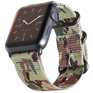 Carterjett Compatible with Apple Watch Band 45mm 44mm 42mm Camouflage Woven Nylon Rugged iWatch Bands Replacement Strap…