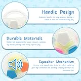 Weciau The Mellow Dog Calming Ball, Anti Stress Ball mit Handle, Interaktiver Spielball für Hunde, Hundeball Unzerstörbar, Zauberball Hund für Kleine, Mittelgroße und Große Hunde (Weiß)