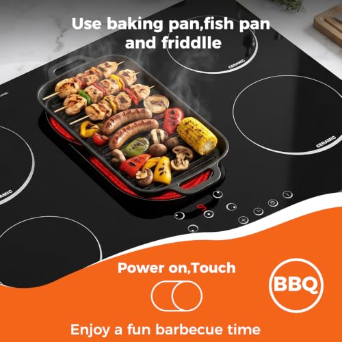 Image of 5 Burner Electric Cooktop, Hot Plate 30 Inch Electric Burner Stove Cook Top