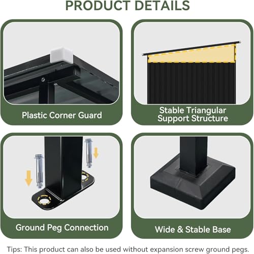 Aoxun 6x6FT Outdoor Shed Grill Shed, Grill Gazebo, Black - Image 4