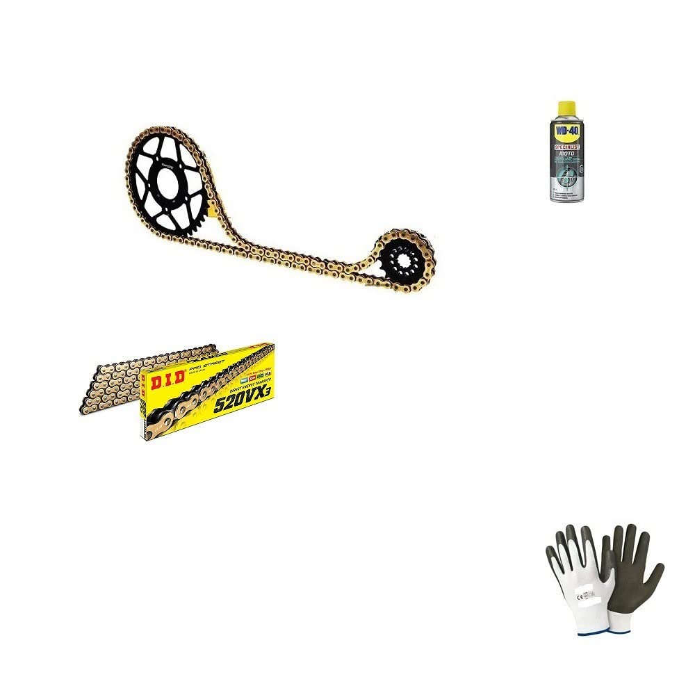 Compatible con Aprilia Pegaso Strada 660 2010-10 PIÑÓN Kit Cadena PIÑÓN para Moto TRANSMISIÓN Did 520VX3 LUN 110 Enlaces, PIÑÓN Acero P520-Z44, PIÑÓN P520-Z15 ESPECÍFICO