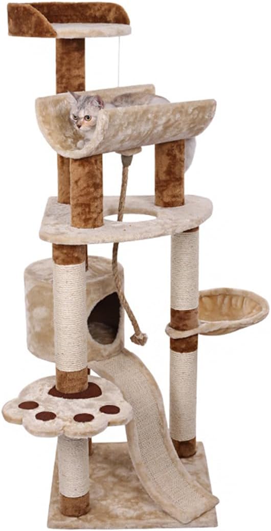Large Cat Tree 145CM, Multi-Level Activity Cat Tower Furniture for Cat