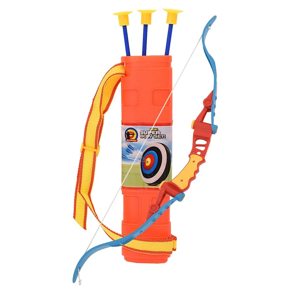 Juego de tiro con arco para niños de ABS PP PE, arco de 68 cm, flechas de 41 cm, 3 flechas de ventosa, carcaj, juguete deportivo para juego de movimiento, juego de objetivo, coordinación