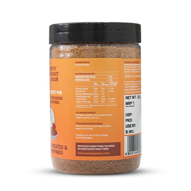 Zama Coconut Sugar 300g | Coconut Palm Sugar | Subtle Caramel Flavour | Sugar Substitute | Unprocessed and unrefined | Plant Based | Coconut Jaggery - Image 3 thumbnail