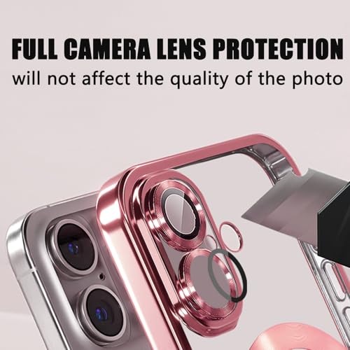 Image of Misscase for iPhone 16 Plus Magnetic Glitter Case Compatible with MagSafe,Full Protection Slim Shockproof Anti-Scratch Case with Camera Lens Protector Logo View Dust-Proof Net for Women Pink
