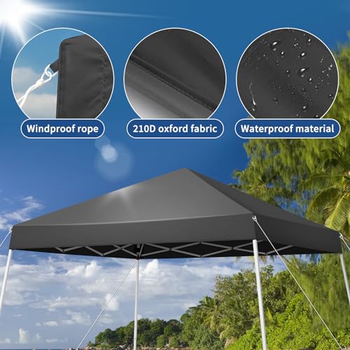 Bonnlo Pop Up Gazebo Tent, 3 M x 3M Base / 2.4 M x2.4 M Top, Easy Setup Outdoor Tent Canopy with Carry Bag, Portable Canopies for Camping, Patio, Outdoor Gazebo Slant Legs, Instant Shelter Canopies 4 Bonnlo Pop Up Gazebo Tent, 3 M x 3M Base / 2.4 M x2.4 M Top, Easy Setup Outdoor Tent Canopy with Carry Bag, Portable Canopies for Camping, Patio, Outdoor Gazebo Slant Legs, Instant Shelter Canopies - Image 4